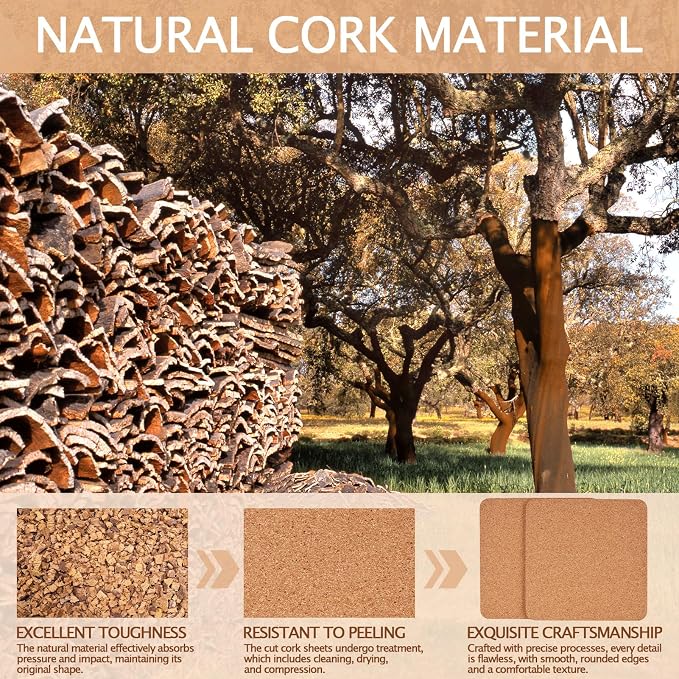 100 PCS Cork Coasters for Laser Engraving, Thick Absorbent Blank Coasters | 4 - Image 3