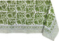 ATOSII Paradise Green 100% Cotton Rectangle Summer Tablecloth, Handblock Floral Print Linen Table Cloth for Kitchen Dining I Parties, Weddings, Outdoors, Decor 60 X 90 Inches