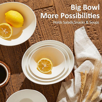 Teocera 6 Inch Ceramic Breakfast Bowls Set of 6, 10 Ounce Small Yogurt Bowls - Image 6
