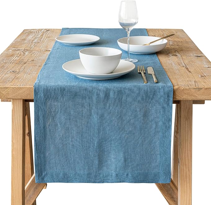 Over&Back 18x108 Washed 100% Linen Table Runner by overback