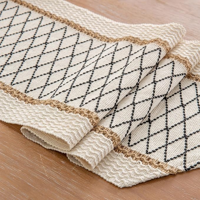 Table Runner, Boho Style with Tassels, Cotton & Linen, Farmhouse Home Decor - Image 5