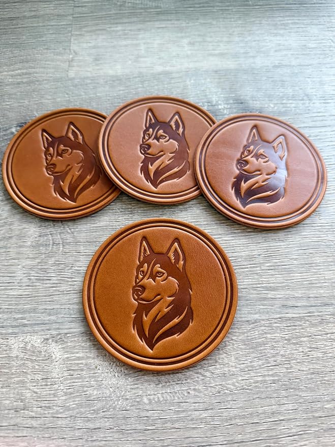 Dog Breed Leather Coasters – Premium Full Grain Table Protectors - Image 4
