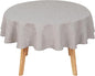 Hiasan Round Linen Tablecloth 80 Inch - Wrinkle and Stain Resistant Washable Polyester Fabric Table Cloth for Dining Room Kitchen Party, Stone