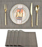 SLKQG Placemats Set of 4 - Easy Clean Washable Vinyl Placemats - Wipeable Heat Resistant Table Mats for Dining Table - 17.7x11.8 Inch (4, Mint Gray)