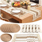 Boho Placemats 4/6/8 Set of Round Woven Placemat Macrame Style Bicolor by Gandeer