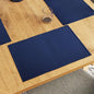 Encasa XO Dining Placemat Set of 6 | Solid Navy Blue Color | Fine Ribbed Cotton Table mat | Size 19x13 in | Machine Washable