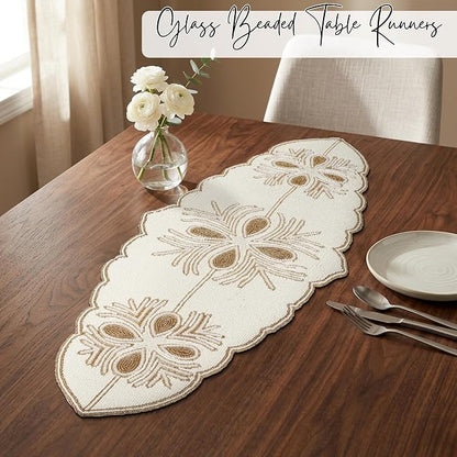 Beaded Table Runner, 13x36 in, polyester back, artisan-crafted, dining & - Image 4