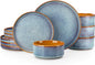 vancasso ONION Ceramic Dinnerware Sets, 12 Pieces Stoneware Plates and Bowls by vancasso