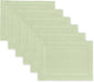 Solino Home Linen Cloth Placemats Set of 6-100% Pure Linen Hemstitch Sage Green Placemats 14 x 19 Inch - Classic Hemstitch Table Place Mats for Winter, Spring, Easter, St Patricks Day