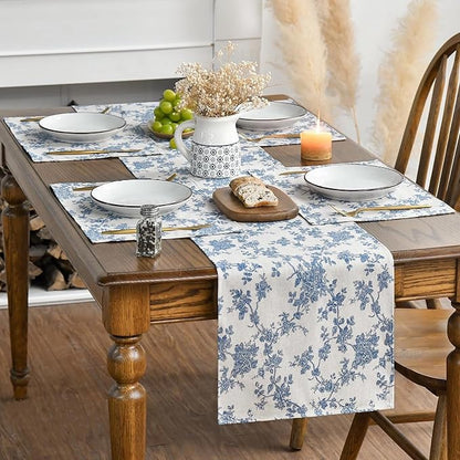 Pastoral Placemats for Dining Table Set of 6, Reversable & Heat-Resistant - Image 5