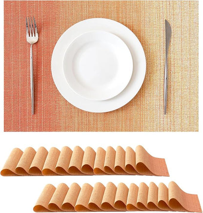Leetaltree Gradient Burnt Orange Woven Placemats Set of 24 by Leetaltree-ArtatEveryTable