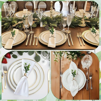 MAOANME Rustic Eucalyptus Leaf Napkin Rings - Image 7
