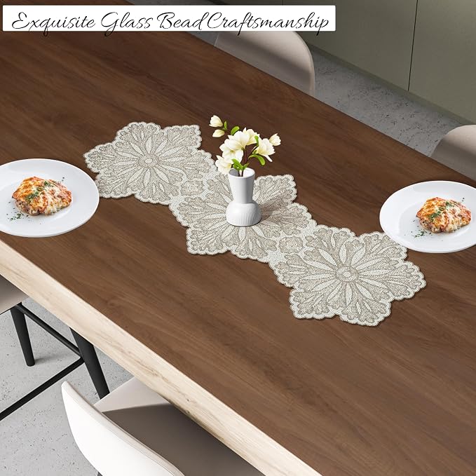 Beaded Table Runner 13 x 36 Inch - Image 2