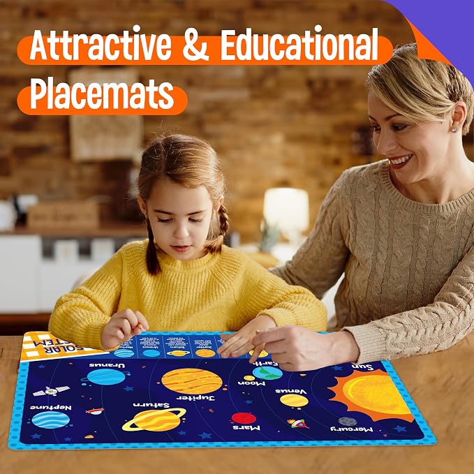 4 Pack Placemats for Kids, Non-Slip Washable Table Mats, Double-Sided Reusable - Image 7