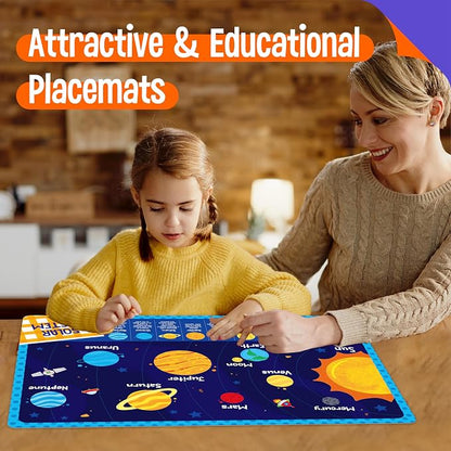 4 Pack Placemats for Kids, Non-Slip Washable Table Mats, Double-Sided Reusable - Image 7