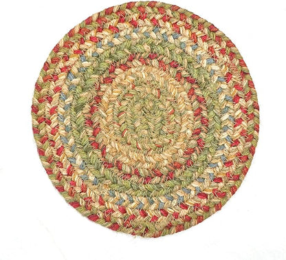 Azalea Jute Braided Kitchen Trivets for Hot Dishes, Warm Country Primitive Decor, Set of 6, Multicolor 8" Round Heat Resistant Mat - Rich Colors, Easy to Clean, Durable and Protects Furniture