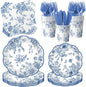 Blue Floral Plates, Vintage Floral Plate by HAKOTI