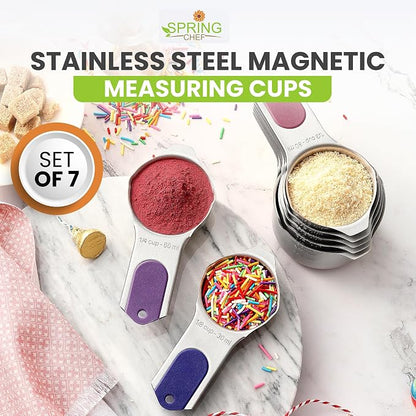Spring Chef 7 Magnetic Stainless Steel Measuring Cups Set, Mountain Sunrise | - Image 2