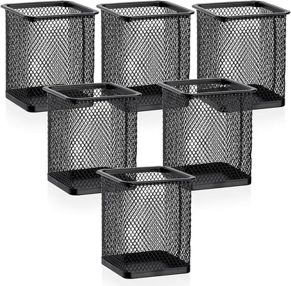 Segarty Pen Cup Holder, 6 Pack Square Black Pen Holder by Segarty