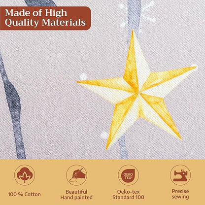 Maison d' Hermine Table Cloth Rectangle Table 100% Cotton 70 x 108 Inches Fall Tablecloth Reusable Everyday Use for Thanksgiving Christmas Decorations Dining Farmhouse Party (Fairy Christmas)