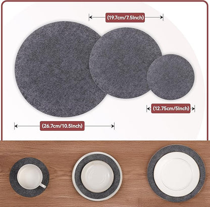 Imncya Plate China Storage Separators, Set of 90 and 3 Sizes, Protective Stacking Separators for Fine China, Dinner Plates, Cups & Saucers (Grey)
