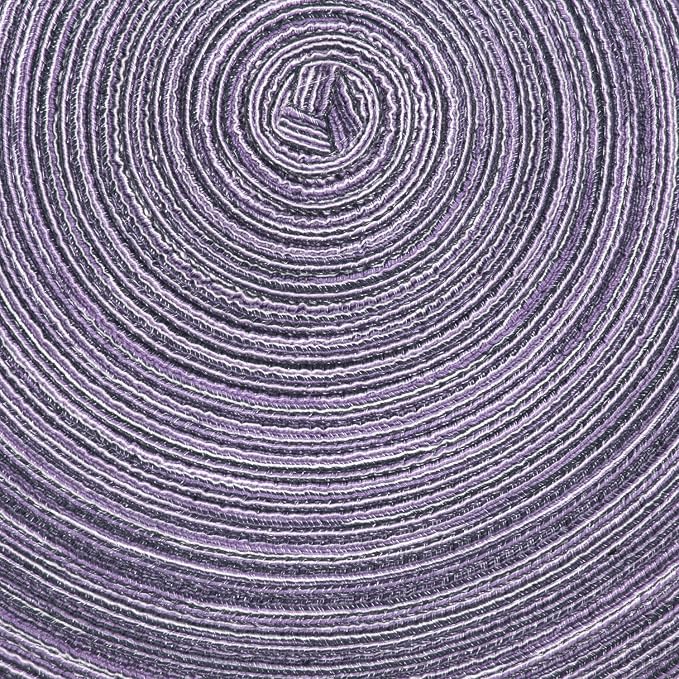 SHACOS Round Braided Placemats Set of 6 Round Placemats Cotton Blend Fabric - Image 4