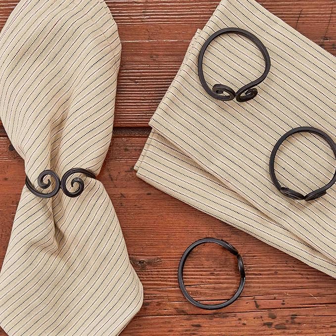 Park Designs Iron Knotted Napkin Ring Set of 4 | Metal | Swirling Knot Shape | - Image 3