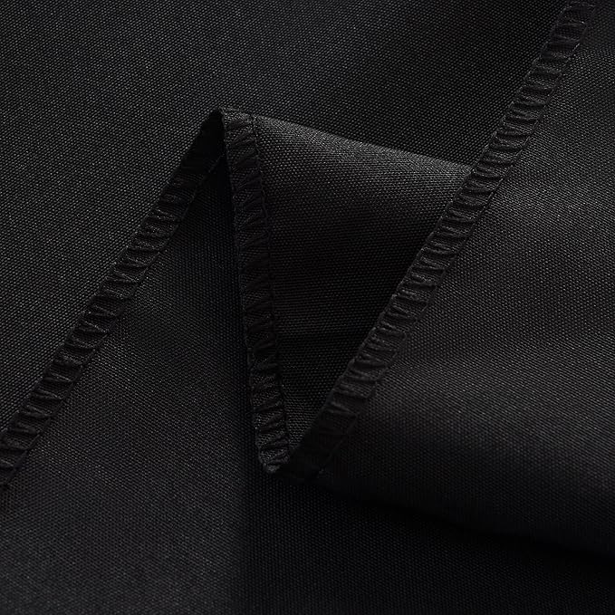 2-Pack 60x84 inch Black Table Cloths, Solid Stain and Wrinkle Resistant Oblong Tablecloth, Premium Plain Weave Polyester Fabric Rectangle Table Linen Covers for Hotel, Banquet