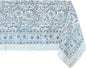 ATOSII Butterfly Blue 100% Cotton Rectangle Summer Tablecloth, Handblock Floral Print Linen Table Cloth for Kitchen Dining I Parties, Weddings, Outdoors, Decor 60 X 90 Inches, 6 Seater