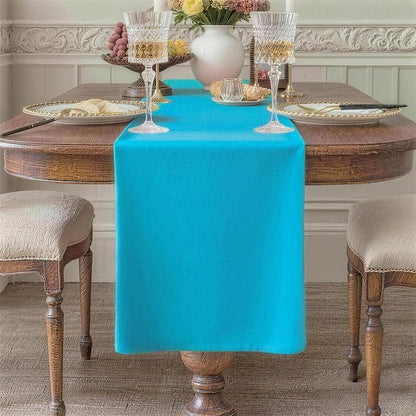 Teal Table Runner, Waterproof Washable Runners 108 Inches Long | Reusable by KAIPHO