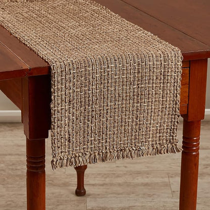 Park Designs Tweed Table Runner 13" x 36", Espresso | Hand-Loomed Yarn | Basket by ParkDesigns