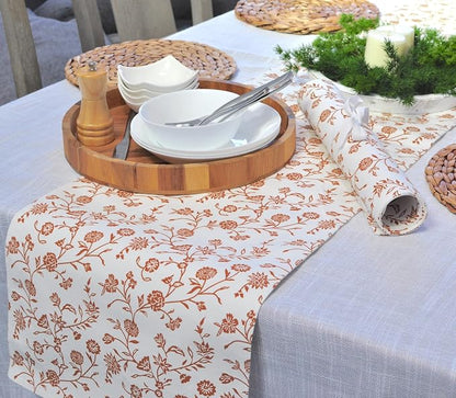 Table Runner 48 inches Long Floral Vintage Flowers Botanical Design Rustic - Image 2