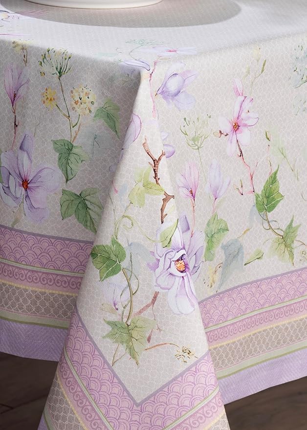 Maison d' Hermine Table Cloth Rectangle Table 100% Cotton 54 x 72 Inches Tablecloth Reusable Decorative for Dining Room Farmhouse Home Valentines Day Decorations Spring Summer - Magnolia Mornings