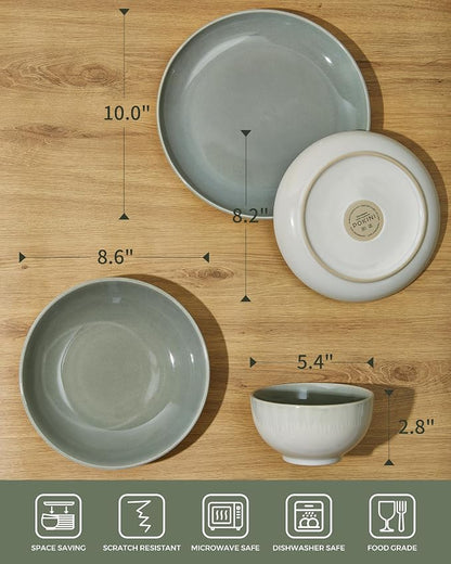 32 Piece Double Bowl Dinnerware Sets - Image 2