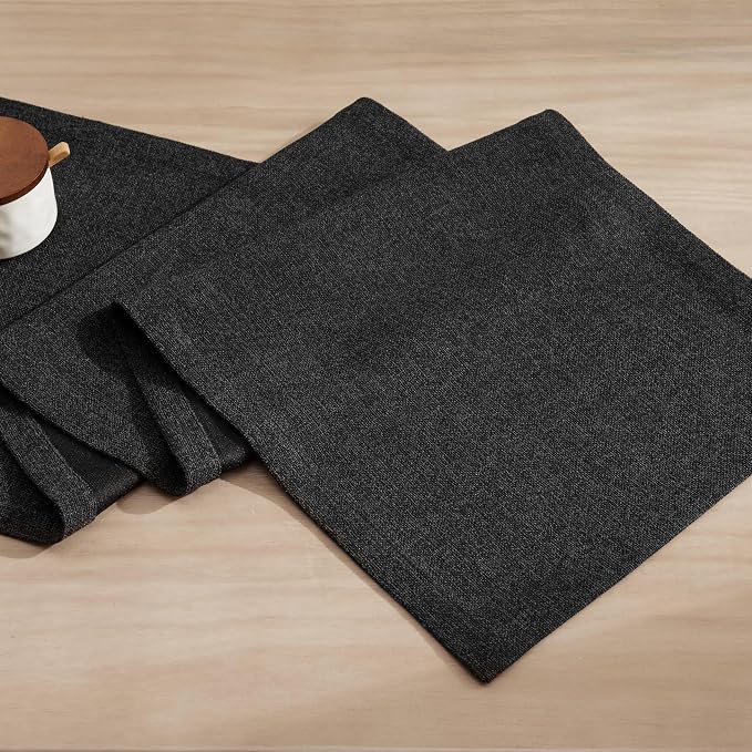 Burlap Style Farmhouse Table Runner, 14x48 Inches Black | Thick Durable Fabric - Image 7