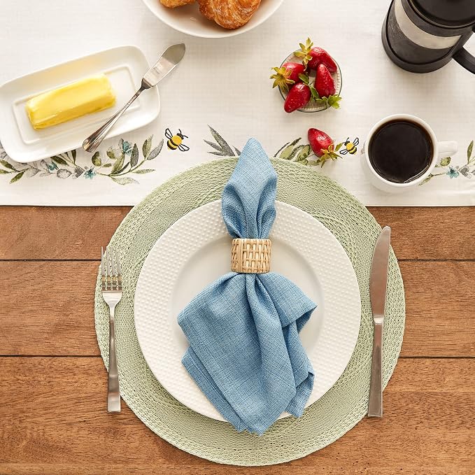 DII Variegated Tabletop Collection, Napkin Set, Light Blue, 6 Piece - Image 5