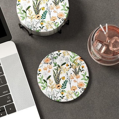 Coasters for Drinks, Kitchen Home Decor Housewarming Gift, Round 4 in - Image 6
