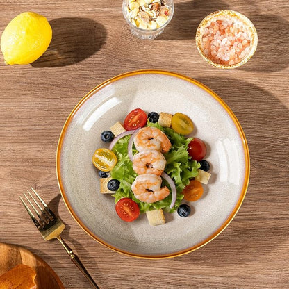 LERATIO 9.0" Ceramic Pasta Bowls Set of 4, 38oz Large Stoneware Bowls Set | - Image 6