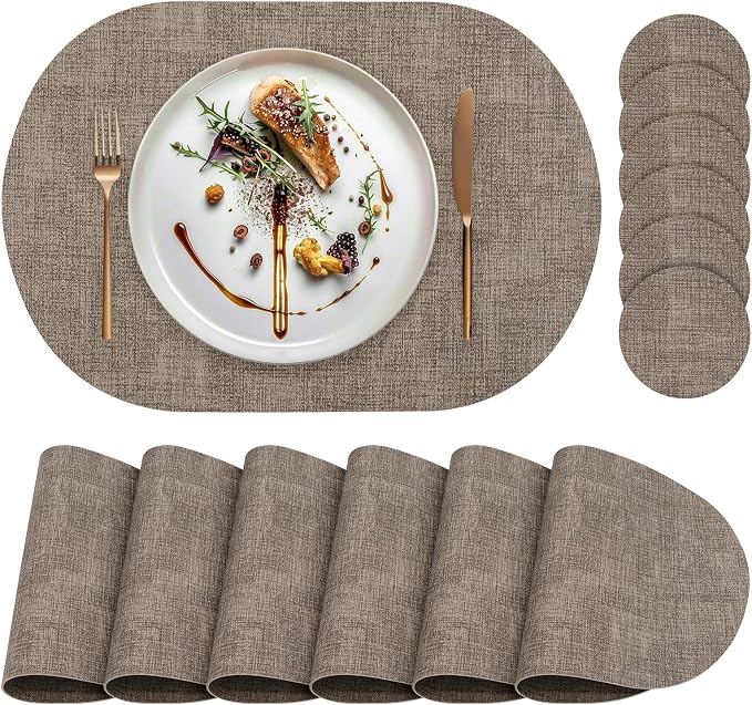 Faux Leather Placemats Set of 6 by yuuzue