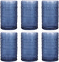 Moretoes 12 Oz Vintage Hobnail Drinking Glasses Set of 6 | Blue Highball by Moretoes