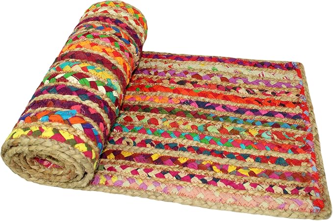 COTTON CRAFT Jute Chindi Table Runner - Image 3