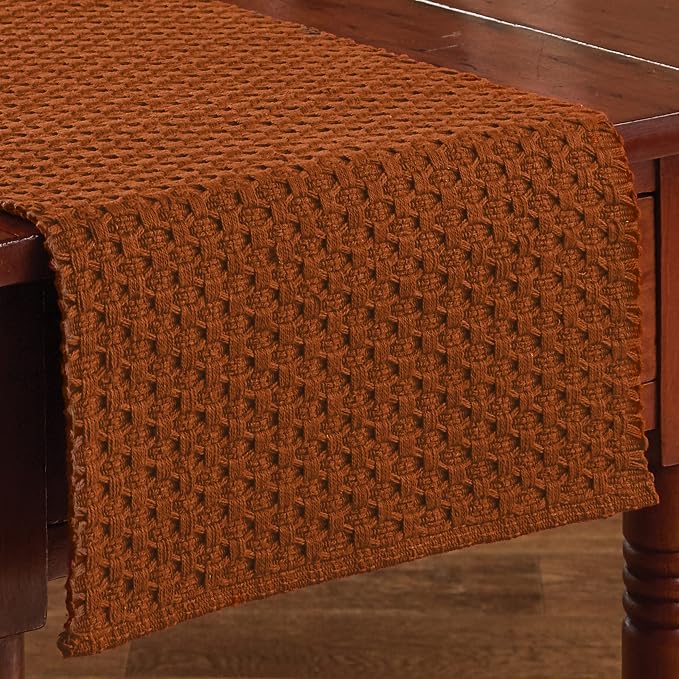 Park Designs Chadwick Table Runner, Terracotta Braided | 13" x 36" | - Image 3