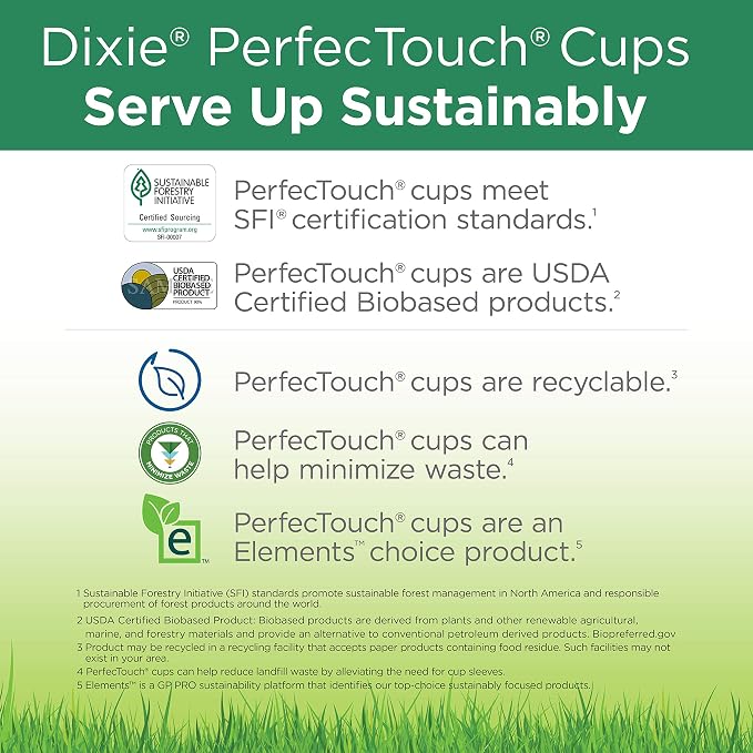 Dixie PerfecTouch 12 oz Paper Coffee Cup and Lids By GP PRO, Coffee Haze Design - Image 12