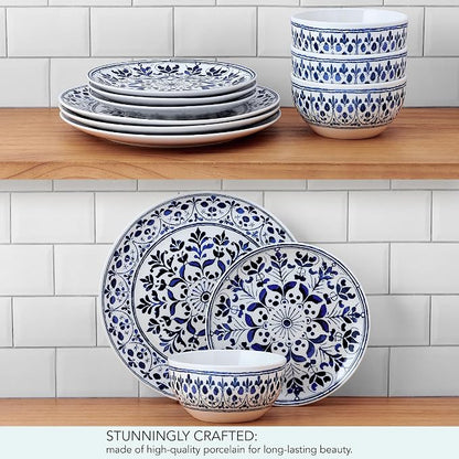 Pfaltzgraff Medallion Radiance 12 Piece Stoneware Dinnerware Plate Bowl Dish Set - Image 6
