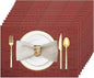 Red Vinyl Placemats Set of 12, Heat Resistant Table Placemats | 18x12 inch by Uolr