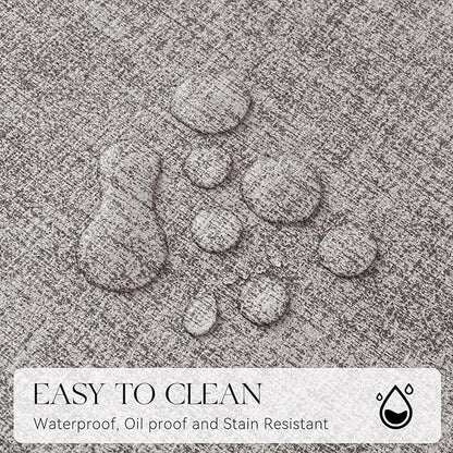 MOSAYT Placemats Set of 4, Heat Resistant Vinyl Place Mats with Coasters, 100% Waterproof Wipeable Washable Faux Leather Table Mats for Kitchen Dining Party Outdoor, 12" x 17", Light Grey