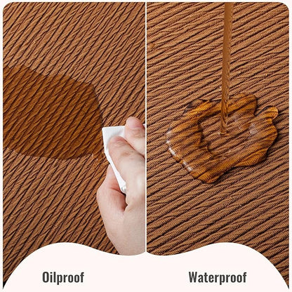 Jovono Faux Leather Placemats Set of 6, Waterproof Washable Table Mats, Easy-Clean Heat Resistant Kitchen Vinyl Place Mat for Dining Table, Restaurant, Indoor, 17.8"x11.8", Brown