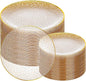 Rubtlamp 100Pcs Clear Gold Plastic Plates, Hammered Plastic Plates Included 50 by Rubtlamp