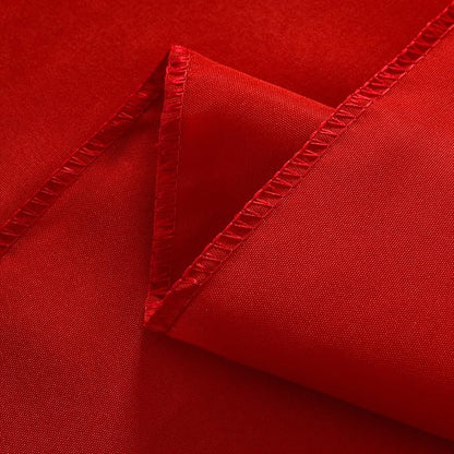 2-Pack Round 108-inch Red Table Cloths, Solid Stain and Wrinkle Resistant Circular Tablecloth, Premium Plain Weave Polyester Fabric Table Linen Covers for Hotel, Banquet