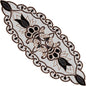 Floral Beaded Table Runner, 36x13 in, polyester backing, floral pattern by CLEENTABLE